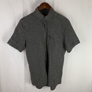 Coalatree Organics Shirt Mens Size Small Dark Gray Button Down Hemp Cotton *flaw